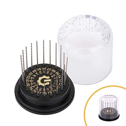 GYROS 20 PCS Mini Twist Drill Bit Set #61 to #80 w/Dome Storage Case, Carbon Steel Wire Gauge Micro Drill Bits for Jewelry, Plastic, & Soft Metal | Small Drill Bits for Pin Vise & Rotary Tool - size: Carbon Steel #61-80