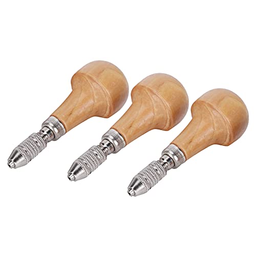 3 Set Pin Vise, Jewelry Making Tool for Gold Silver Processing, with Comfortable Handle and Small Copper, for Carving DIY Woodworking Electronic Assembly