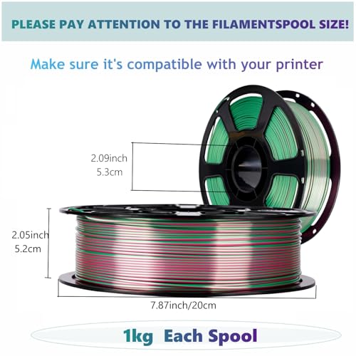 Dual Color Silk PLA 4KG 1.75mm 3D Printer Filament 4D-2 - color: Pla-(1kg*4 Dual Shiny Bluepink+bluegreen+bluesilver+rosegreen)