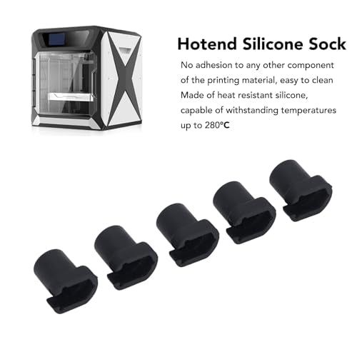 3D Printer Hotend Silicone Sock, 5 Pcs Heat Insulation Heater Block Silicone Cover, 3D Printer Accessories for X Max3, X Plus3, X Smart3, Secure Installation