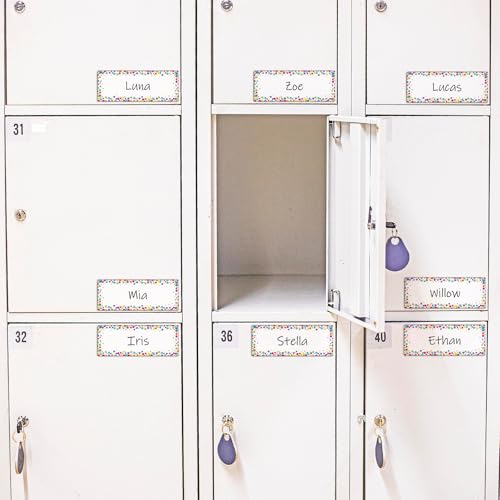 Eaasty 48 Pcs Dry Erase Magnetic Labels Reusable Magnetic Name Tag for Whiteboard Locker Fridge Classroom School Office Home(Confetti) - style: Confetti