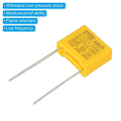 PATIKIL Safety Capacitors, 10 Pack 0.0047uF AC 310V 10mm Pin Pitch 13x11x5mm Polypropylene Film Capacitor Assortment Kit for DIY Electronic Products - style: 0.0047 uF