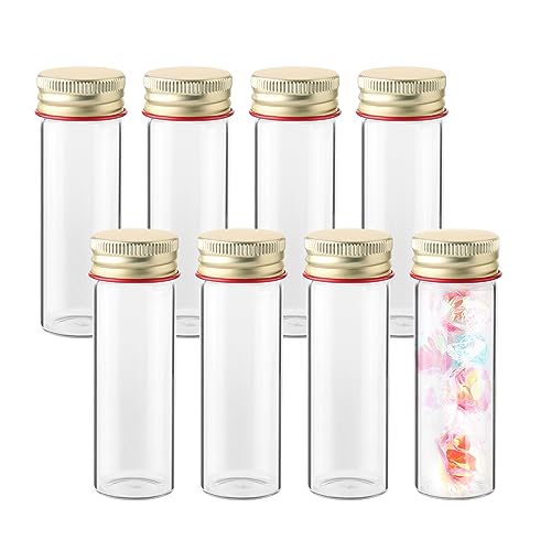 20 PCS 25ML Clear Clear Glass Test Tubes with Screw Caps, 28mm Diameter x 85mm Length Glass Test Tube for Scientific Plants, TTG25B20 - style: 20PCS of 28x85mm (25ml)