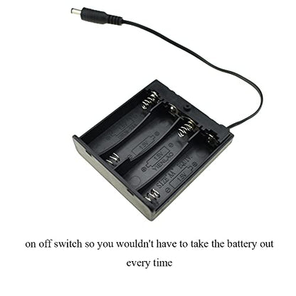 HAHIYO 6V 4x1.5V AA Battery Holder with DC Plug Portable Supply Quick Swap Securely Lids On/Off Switch Plastic Batteries Storage Box Case 2 Pieces for Wireless Cameras Halloween LED Light Strips - style: 4AA(DC Plug)-2P