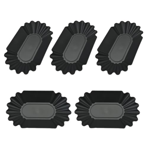 CAFEMASY Coffee Beans Cupping Sample Tray Reusable Plastic Plate for Scooping and Weighing, Display Sample Coffee Beans (5pcs-Black) - color: 5pcs-black