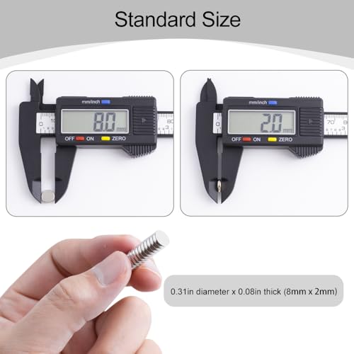 rhinocats 100Pcs Small Strong Magnets，8x2mm Refrigerator Magnets - size: 8x2mm - 100Pcs