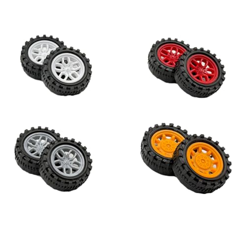30PCS Toy Car Wheel 2mm Dia Plastic Car Wheel with Metal Shaft Axles for RC Car Truck Robot DIY Model Toy Building Projects (Style 5) - style: Style 5