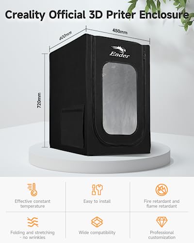 Creality Official 3D Printer Enclosure Fireproof and Dustproof Tent Constant Temperature Protective Cover Storage 480*600*720mm for Ender 3/Ender 3V2/Ender 3S/S1/S1 Pro/Ender 3Pro/Ender 3 Neo/3 V2 Neo - color: Ender 3 Enclosure