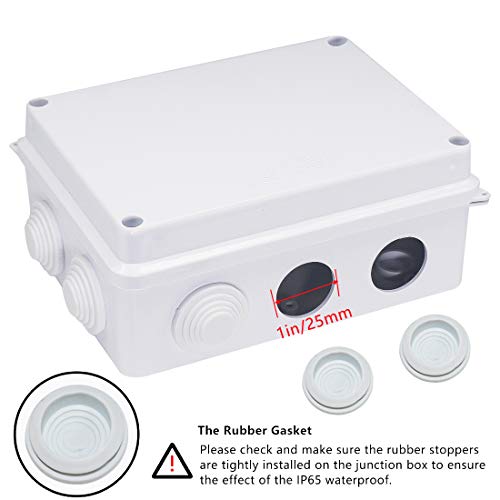 Zulkit Junction Box ABS Plastic Dustproof Waterproof IP65 Universal Electrical Boxes Project Enclosure White 5.9 x 4.3 x 2.8 inch (150 x 110 x 70mm) - size: 5.9" x 4.3" x 2.8"