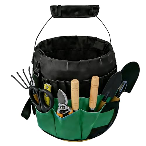 Bucket Tool Bag Organizer with 42 Pockets Multi-functional Garden Tool Bag Organizer 5 Gallon Bucket Tools Kit for Women Men (Tools are not included)
