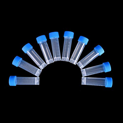 36PCS Cryo Tubes 5ml, Plastic Small vials with Screw caps Sample Tubes,PP Material ，with Silica Gel Gasket，Free from DNase, RNase, Human DNA - size: 5ml 36PCS
