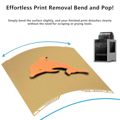 Same as OEM for Bambu H2D/H2S Textured PEI Plate with QR Code, 355x346mm Double Sided Flexible Spring Steel Magnetic Platform Print Bed PEI Sheet for Bambu Lab H2D/H2S 3D Printer(Gold) - color: PEI Plate(Gold）