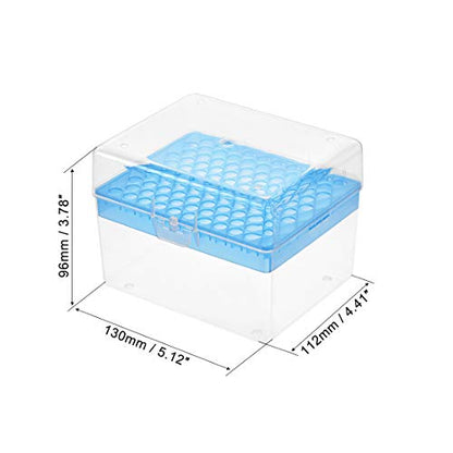 uxcell Pipette Tips Box 100-Well Polypropylene Tip Holder Container for 1ml /1000ul Pipettor 8.5mm Hole Diameter 2Pcs