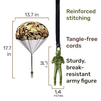 NUTTY TOYS Army Parachute Toys for Kids - Tangle Free Outdoor Flying Parachute Men, Best Small Outside Toys for 4 5 6 7 8 9 10 11 12 Year Old, Top Christmas Stocking Stuffers Idea 2026 Unique Boy Gift - color: Arctic Camo