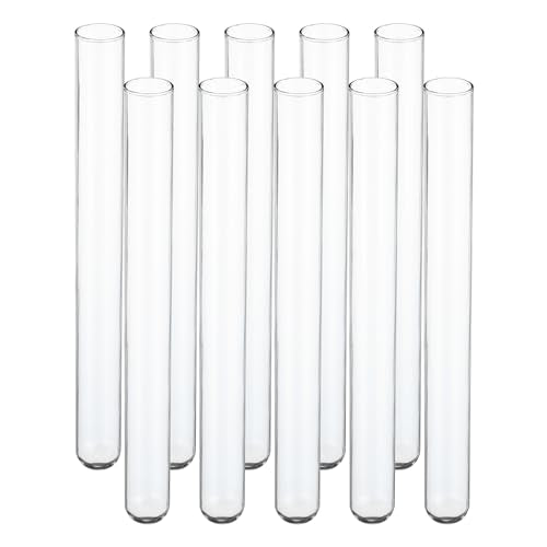 PATIKIL 25ml Test Tubes, 20pcs 7.87x0.79in Glass Clear Round Bottom Test Tube Containers for Bead Party Candy Bath Salt Storage Scientific Experiment Plant Propagation - size: 25ml