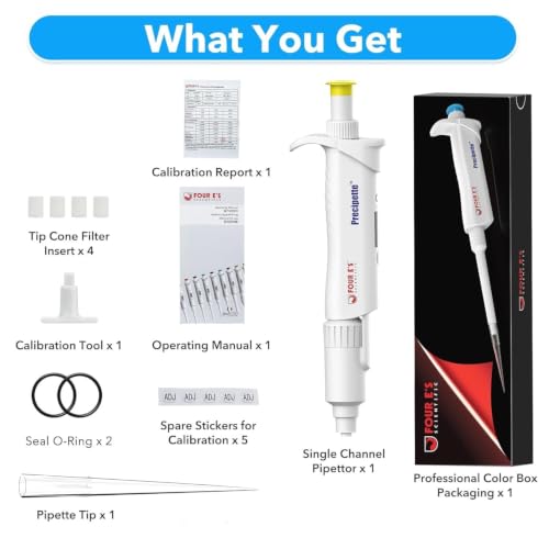 FOUR E'S SCIENTIFIC 1-5mL Pipette Pro, Single-Channel Pipettor - size: 08 (1-5mL)