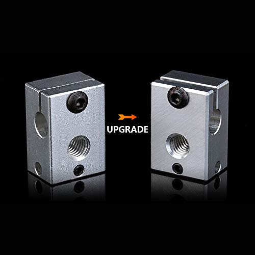 2pcs 3D Printer M6 Aluminum Heater Block Compatible with M3 Thermocouple PT100 Cartridge Sensor V6 Hotend Titan Aero Water Cooled Aqua Chimera Extruder (Aluminum)