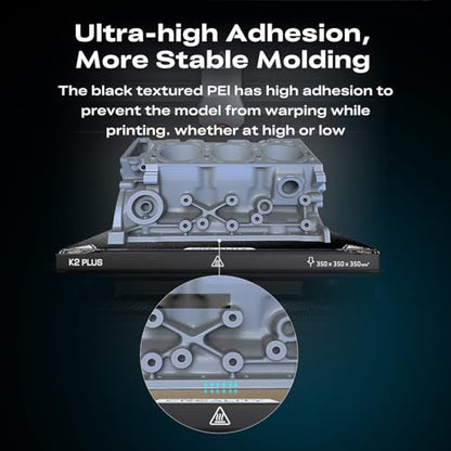 Creality K2 Plus PEI Frosted Build Plate, Excellent Heat Resistance High Strength & Wear, Resistance Easy Model Removal - style: K2 Plus PEI Frosted