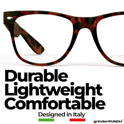 grinderPUNCH Reading Glasses for Men Readers High Power Strong 1.0 to 6.0 - color: 2 Pack Tortoise