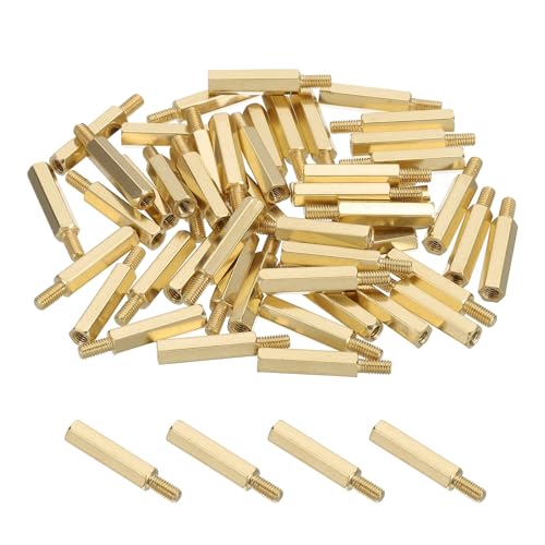 PATIKIL 50 Pcs Male to Female Thread Spacer Screws M3 x 18mm + 6mm Brass Hex Standoff PCB Motherboard Spacer Screw Nut for Drone Quadcopter Computer Electronic Projects Circuit Board - size: M3 x 18mm + 6mm