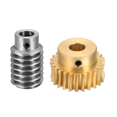 uxcell Worm Gear Set Right Rotation 25T 1 Module 25:1 Reduction Rate - size: Gear-8mm, Worm-8mm Bore, style: 1M-25T