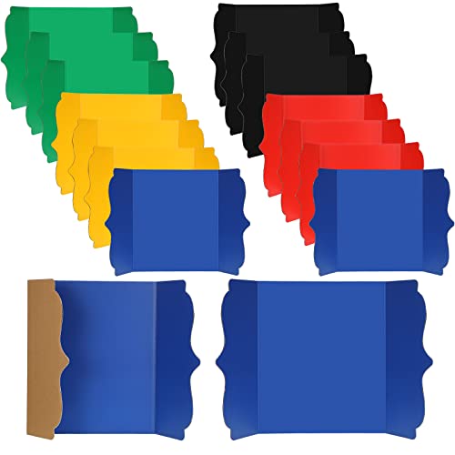 15 Pcs Small Trifold Poster Board Bulk 12 x 20 Inch Portable Trifold Posterboard Project Display Board Science Fair Foldable Presentation Cardboard for Photo Exhibition Meeting School(Colorful) - color: Colorful