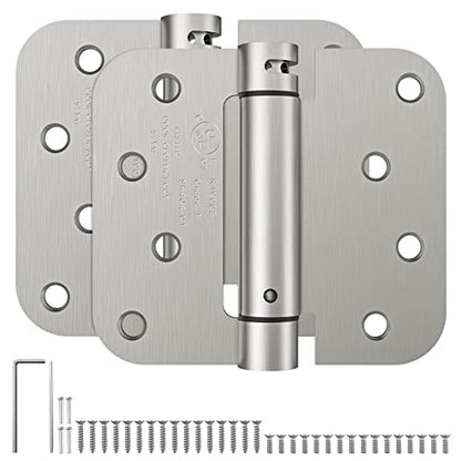 HOSOM 2 Pack Self Closing Door Hinges 4 Inch Spring Hinges, Brushed Nickel - color: Brushed Nickel-5/8'', size: 4" 2 Pack