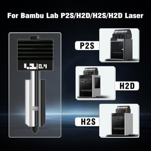 4-Pack X2D/H2S/H2D/H2C/P2S Hotend for Bambu Lab 3D Printer, Quick Swap Hardened Steel Nozzle Assembly 0.2mm 0.4mm 0.6mm 0.8mm for High Speed 3D Printing, Bamboo Extruder Print Head,3D Printer Parts - size: 0.2/0.4/0.6/0.8MM