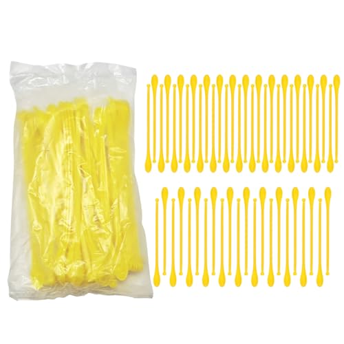 50 Pcs Lab Double-Headed Plastic Micro Measuring Spoons Mixing Spoon