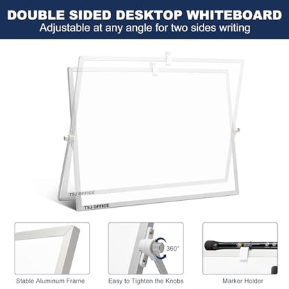 TSJ OFFICE Small White Board - 12 X 16 Inches Silver Framed Dry Erase Board - color: Silver, size: 16"W x 12"H