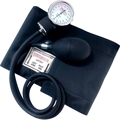 Santamedical Manual Blood Pressure Cuff - Adult Aneroid Sphygmomanometer - color: Black, size: Without Stethoscope