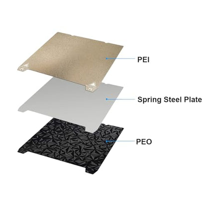 Double-Sided PEI/PEO 3D Printer Build Plate 235x235mm - Textured PEI & Smooth Diamond Surface PEO, Compatible with Creality K1/Ender 3 V3 SE/V3 KE/S1 Pro/V2 Neo, Sovol SV05/SV06 - color: Black