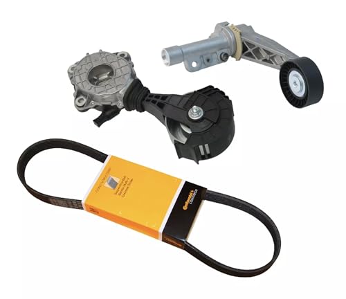 Drive Belt Kit with Tensioner Assembly + Friction Pulley for Mini 1.6L (2011-2016) Cooper, Countryman, Paceman