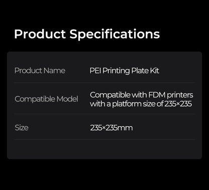 Creality Ender 3 V3 SE Build Plate Kit PEI Build Plate Textured Surface Print Platform for Ender-3 V3/Ender-3 V3 SE/Ender-3 V3 KE/CR-10 SE/Ender-3 S1/3 S1 Pro/5 S1/K1 235 * 235mm - No Soft Magnetic - style: V3 SE PEI Build Plate