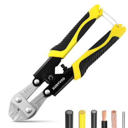 XUDYVCO 8IN Heavy Duty Mini Bolt Cutters with Labor-Saving Spring