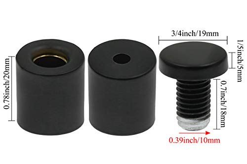 Luomorgo Stainless Steel Standoff Screws, 3/4" x 1", Black, 12 Pcs - color: Black, 12 Pcs, size: 3/4" x 1" / 19mm x 25mm
