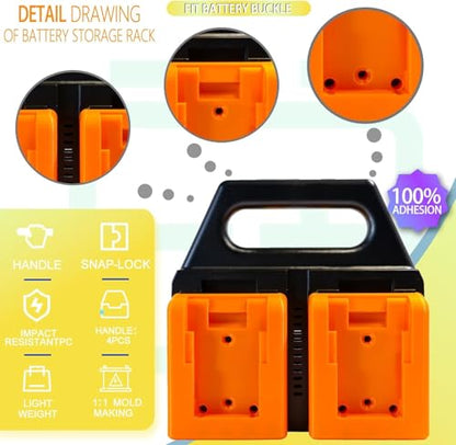 4-Slot Battery Holder for DeWalt 20V, Battery Storage Rack - size: DW-4