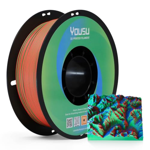 YOUSU Matte PLA Filament Tri-Colors, 1.75mm Magic Color Change Filament - color: 04-matte 3 Color (3 Pack A), size: Matte PLA