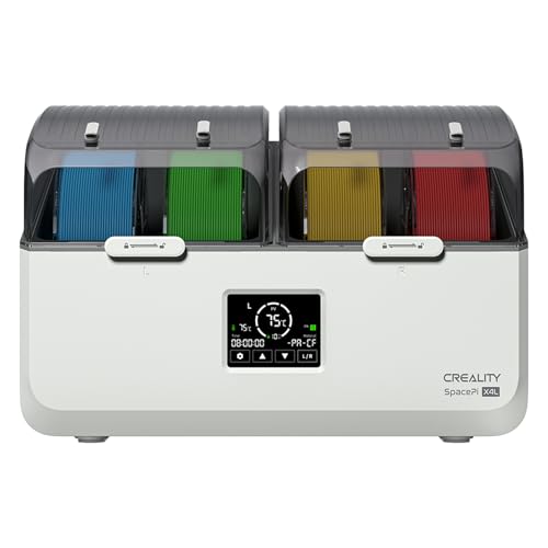 Creality Filament Dryer Box 4 Spools, Space Pi X4L Filament Storage Box, Max 85°C Temperature, Dual Independent Heating Chambers & Fan, Rapid Drying for PLA,PETG,TPU,ABS,PET,PC,ASA,PA,PAHT - size: Space Pi X4L
