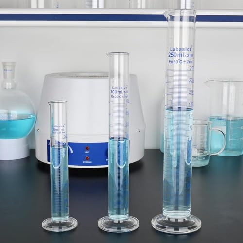 Labasics 3-Pack Borosilicate Glass 25 ml Heavy Wall Graduated Cylinder Measuring Cylinder - size: 25 ml