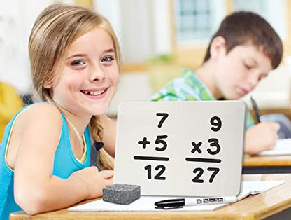Charles Leonard Magnetic Dry Erase Board Classroom Pack - Mini Lapboard School Supplies – Set of 12 Two-Sided Plain/Plain Dry Erasable White Boards, 9x12 Inches (35130-12) - color: Plain, size: 9" x 12" (12-Pack), style: 2-sided Magnetic