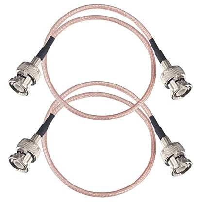 2-Pack BNC Male to Male Coaxial Cable RG316 11.8in BNC Male Pigtail Jumper HD-SDI Cable for CCTV DVR Camera Video Ham Radio Scanner - size: 0.98Ft 2PCS