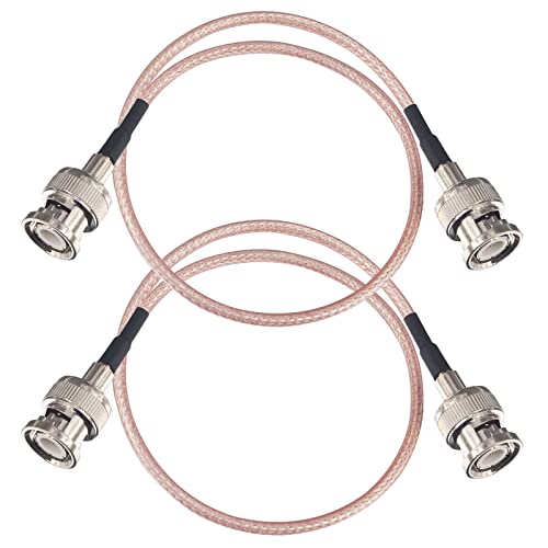2-Pack BNC Male to Male Coaxial Cable RG316 11.8in BNC Male Pigtail Jumper HD-SDI Cable for CCTV DVR Camera Video Ham Radio Scanner - size: 0.98Ft 2PCS