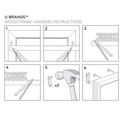 U Brands Large Magnetic Chalkboard, Wall Mounted, White Frame, 40" x 30" - size: 40"W x 30"H