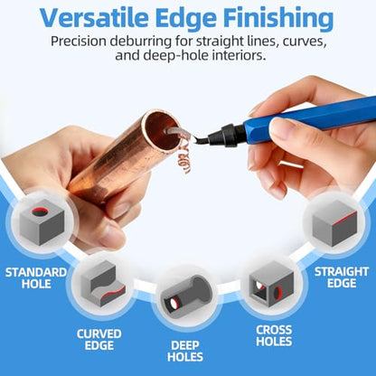 13-Piece Deburring Tool for 3D Printing, HSS Blades Aluminum Handle
