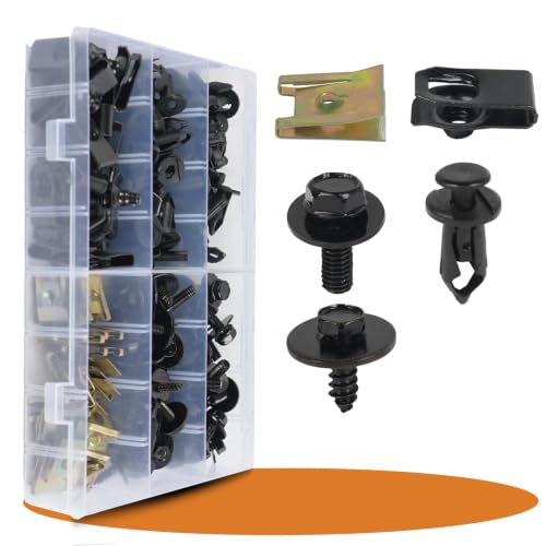 OTUAYAUTO 150PCS Car Screws and Bolts, Push Rivet Fasteners U-Nuts Kit - size: 150Pcs 5 Sizes Clips