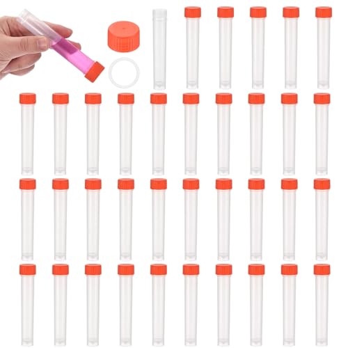 PATIKIL 10mL Plastic Cryogenic Vial, 36Pcs Cryogenic Storage Tube Lab Frozen Test Tube Container Storage Screw Cap for Lab Laboratory Science, Red Clear - color: Red, size: 10mL