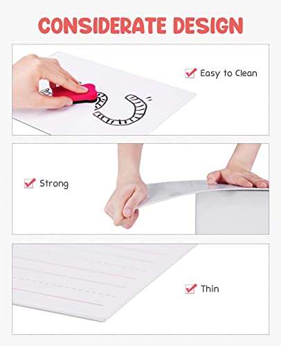 GAMENOTE 6 Pack Magnetic Dry Erase Lap Boards, Lined and Blank, 9 x 12 in