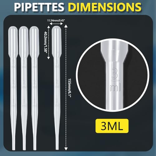 120Pcs Plastic Transfer Pipettes 3ml Dropper for Oil - size: 3ml