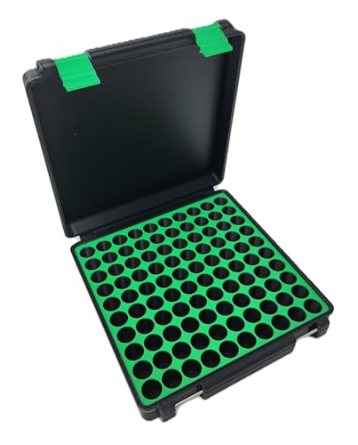 3D Printed - 3ml Vial Storage Case - Freezer Safe Hard Shell Peptide Case for Home, Fridge, Travel (Black/Green, 100 3ml Vials) - color: Black/Green, size: 100 3ml Vials